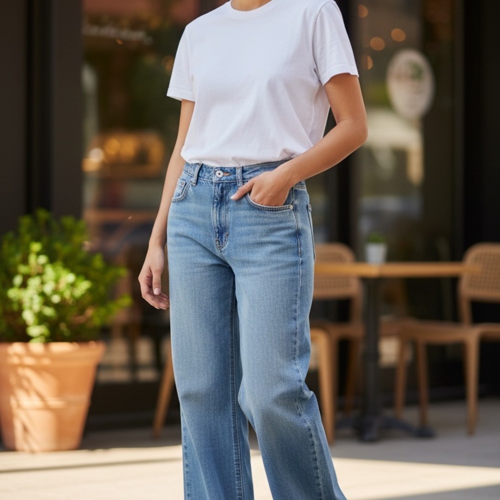 Ashley Mason Denim Blue Women's Flare Jeans